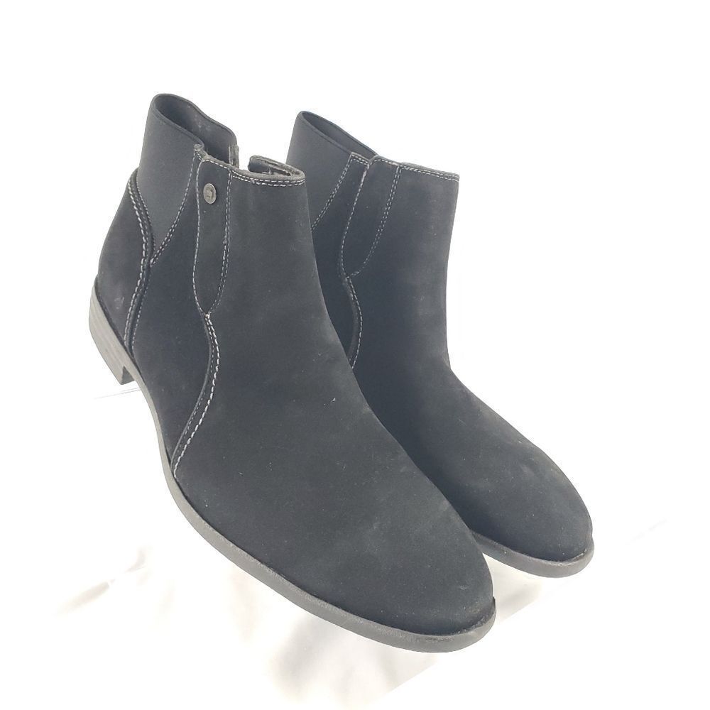 Robert Wayne men’s‎ Black Chelsea suede Boots size 12